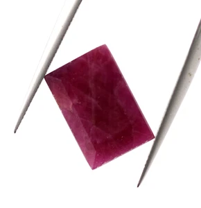 UNTREATED 7.58Ct Loose Natural Ruby Pinkish Red Dark Color Baguette Cut Gemstone - Picture 1 of 18