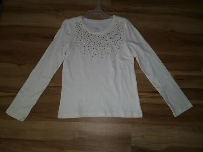 Manga longa feminina Faded Glory tamanho L 10-12 marfim/creme com ouro nova sem etiquetas - Imagem 1 de 4