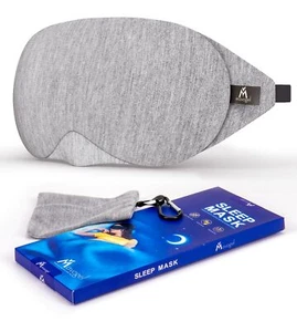 Cotton Sleep Mask - Updated Design Light Blocking Sleep Eye Mask Soft and Com... - Picture 1 of 8