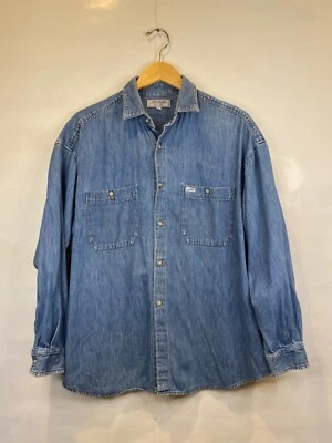 VTG Guess Men's Size XL Long Sleeve Denim Button Down Shirt 90s Made in USA - Image 1 of 4