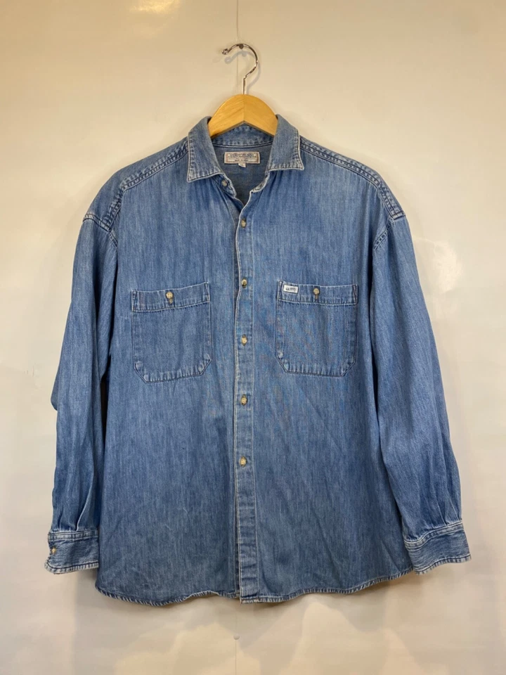 VTG Guess Men's Size XL Long Sleeve Denim Button Down Shirt 90s Made in USA - Image 1 of 4