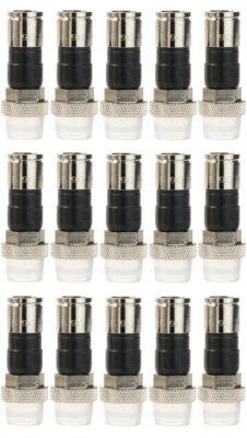 15 x Premium RG6 Outdoor Male Coax F Cable Compression Connectors Weather Seals - Image 1 of 4