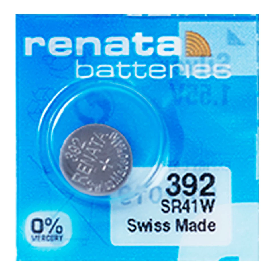 Renata 392 Pila Batteria Orologio Mercury Free Silver Oxide SR41W Swiss 1.55V