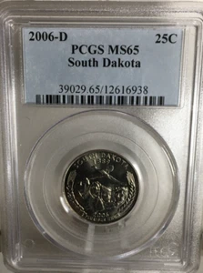 2006-D South Dakota State Quarter PCGS MS65 Business Strike, Free Shipping. 6938 - Picture 1 of 4