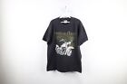 Vintage 90s Mens Large Faded Spell Out Custom Chrome Motorcycle T-Shirt Black