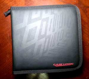 Case Logic 24 DVD/CD wallet Black Red design heavy duty storage case vintage - Picture 1 of 7