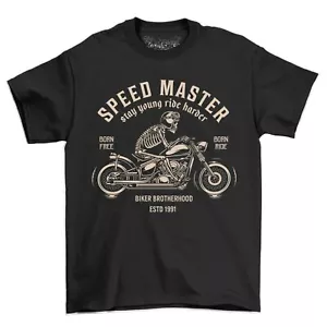Camiseta Speed Master Stay Young Ride Harder vintage de motociclista para hombre - Imagen 1 de 6