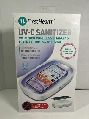 FIRST HEALTH UV-C 消毒器 适用于智能手机 FH 7014WH 全新未拆封 — 第 1/4 张图片