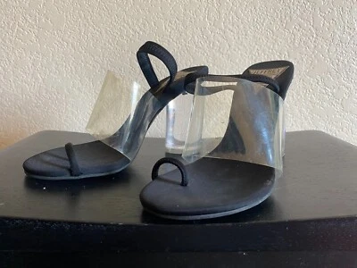 Jeffrey Campbell Calzado Talla 6 Tacones Acrílicos Años 90 De Colección Sandalia Tacón Grueso Y2K Foto 1 de 4