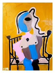 CORBELLIC ORIGINAL PAINTING 16X20 ITALIAN ABSTRACT COLORFUL ART LARGE CANVAS - Picture 1 of 9