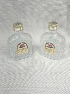 Crown Royal Small Glass Bottle Pair about 2-3" in size please see pics - Picture 1 of 14