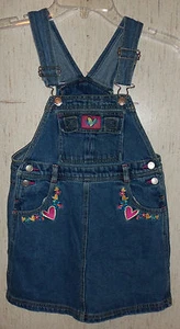 EXCELLENT GIRLS Barbie BRAND BLUE JEAN JUMPER DRESS   SIZE S (6/6X) - Picture 1 of 3