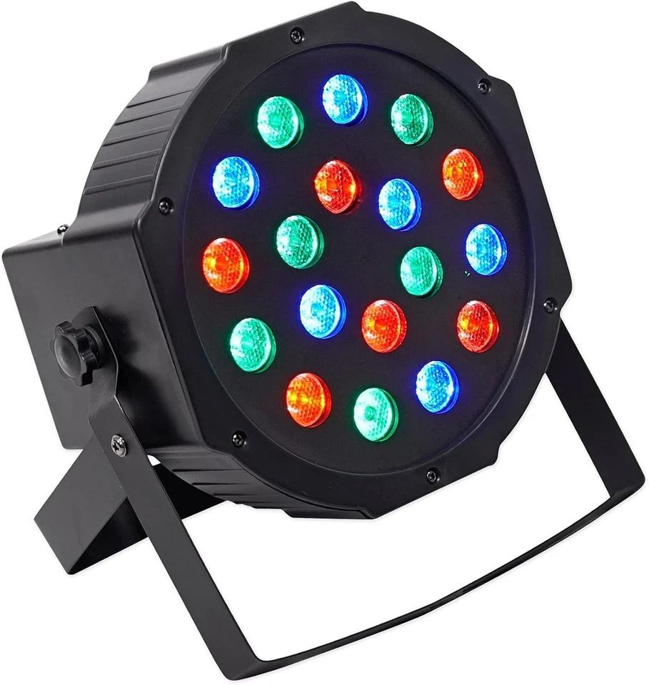 Rockville RockPAR50 18W LED RGB Par Can Wash Light with DMX, Black  - Image 1 of 4