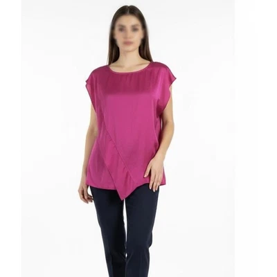 Blusa de mujer Elizabeth and James con volantes delanteros en Fuscia-talla XSmall Foto 1 de 4
