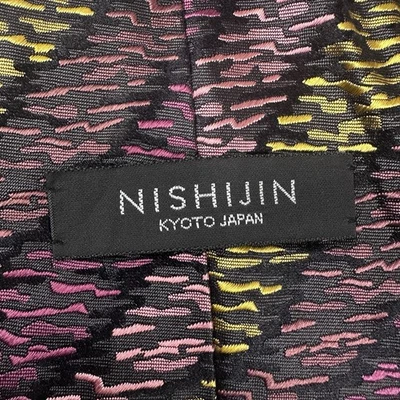 "Corbata de seda iridiscente Nishijin geométrica púrpura sobre negro elegante minimalista 58""" Foto 1 de 4