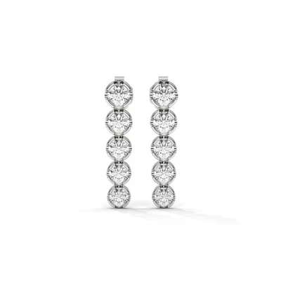 Lab Grown Diamond Stud Earrings | 0.5 CTW Round Diamond Studs | 14K Solid Gold - Image 1 of 4