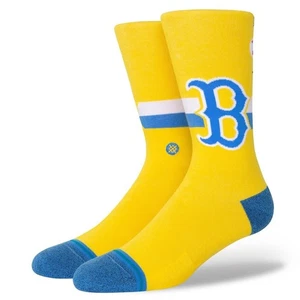 NWT YL Youth Large 3-5.5 Stance Boston Red Sox Connect MLB Yello Socks Boys Kids - Picture 1 of 5
