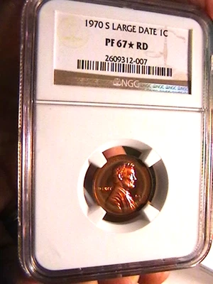 Lincoln Memorial 1970 S 1c RD fecha grande NGC PF6 ESTRELLA BRILLANTE ARCO IRIS GEMA TONIFICADA Foto 1 de 4