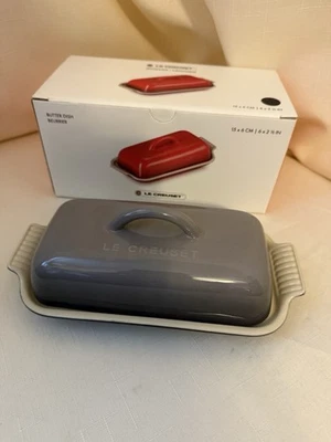 Le Creuset New Stoneware Ceramic Flint Grey Butter Dish With Lid RRP £42 - Image 1 of 4