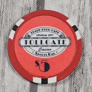VTG 2000s Tollgate Casino Central City Colorado Stage Door Cafe $5 Poker Chip - Picture 1 of 4