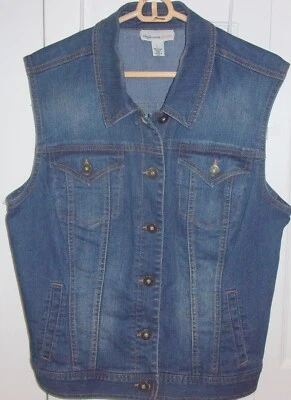 Mujer Talla Grande Style & Co Denim, Chaleco Botón Estilo Vaqueros Foto 1 de 4