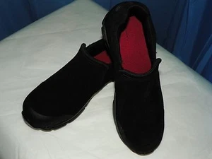 LANDS END WOMEN'S BLACK LEATHER SUEDE SLIP ON LOAFER SIZE 5M 393279 - Picture 1 of 10