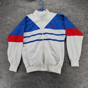 Vintage Reebok Jacket Mens Small Full Zip White Polyester - Picture 1 of 11