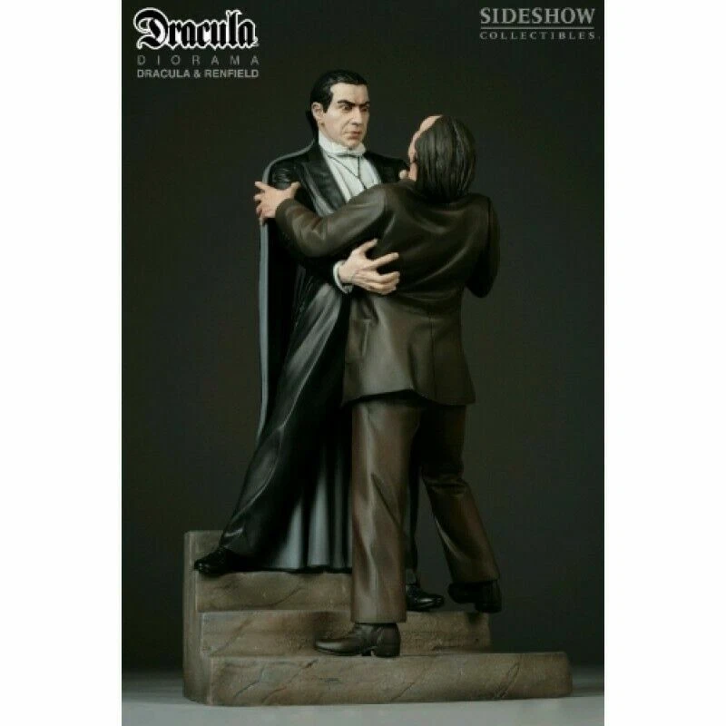 SIDESHOW DRACULA vs RENFIELD POLYSTONE DIORAMA ESTATUA Universal Monstruos Figura Foto 1 de 4