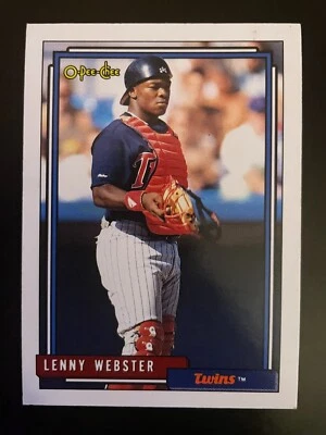 Lenny WEBSTER 1992 O-Pee-Chee Baseball Card #585 Minnesota Twins - Image 1 of 2
