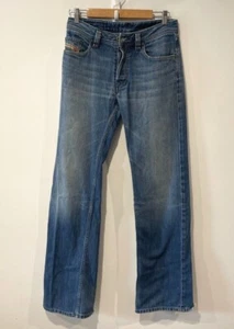 Diesel Industry Denim Jeans Mens Size 28 Blue Faded Straight Fringe Pocket Zip - Bild 1 von 12