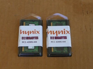 Hynix PC2-4200S-444 512 Megabytes RAM Laptop Memory Lot of 2 (1GB Total) NEW - Picture 1 of 7