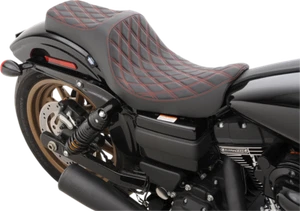 Drag Specialties Predator III Seat With Red Thread Double Diamond #0803-0604 - Picture 1 of 1
