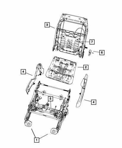 Protector cojín asiento delantero derecho genuino Mopar 2011-2014 Chrysler 200 1HL98HL1AD Foto 1 de 1