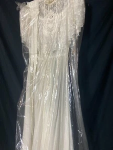 Petrushka San Francisco Vintage Handsewn Wedding Dress. Lace, Satin, Cotton. - Picture 1 of 5