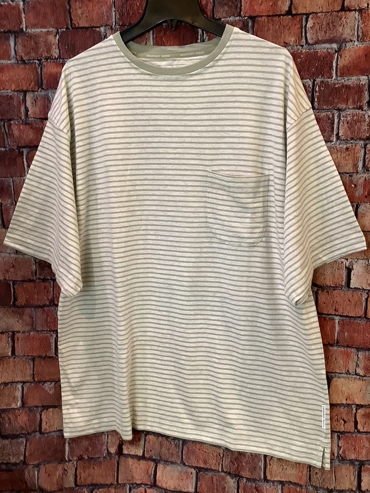 SLEEP SHIRT Size XL Groffrey Beene Mens Short Sleeve Striped Sleep Top NEW! - Image 1 of 4