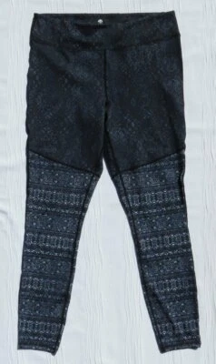 Женские черные синие леггинсы GAIAM с принтом высокая посадка полная длина для тренажерного зала йоги размер США XL - Изображение 1 из 4