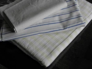 3 x Stoff Baumwolle & Halbleinen Kleider-Blusen-Hemdenstoff unbenutzt Vintage - Picture 1 of 3