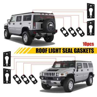 10Pcs Roof Cab Light Running Lamp Anti-Leak Seal Gaskets For 2003-2009 Hummer H2 - Image 1 of 4