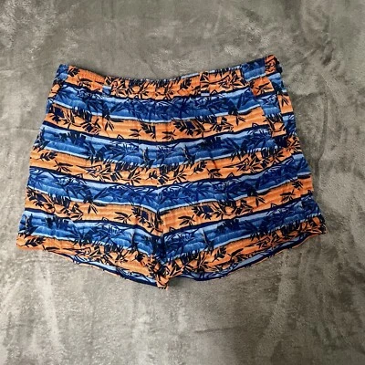 Columbia PFG Men's Swim Trunks Size XXL Orange Blue Tropical Print Pockets - Image 1 of 4