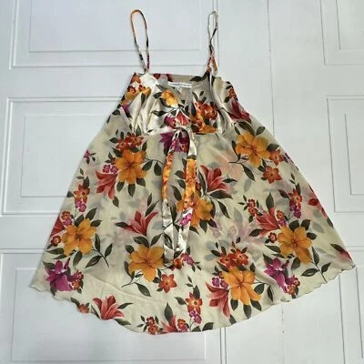 Victorias Secret Vintage Slip Gown Chemise Night Satin Multicolor Floral Size M - Image 1 of 4