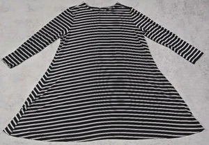 Old Navy Women’s Black White Striped Long Sleeve Swing Dress Size XXLARGE !EUC! - Picture 1 of 8