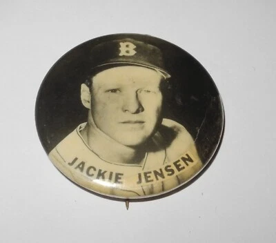 1950's Baseball Jackie Jensen Boston Red Sox Fenway Park Souvenir Pin Button - Image 1 of 2
