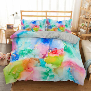 Abstract Art Colorful Marbled Bedding Set Queen Quilt/Doona Cover Pillowcase