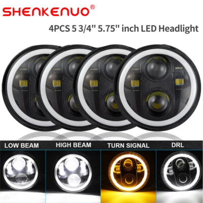 For Volvo VHD 2001-2019 4x 5-3/4" 5.75 Inch LED Projector Headlight Headlamp Kit - Image 1 of 4