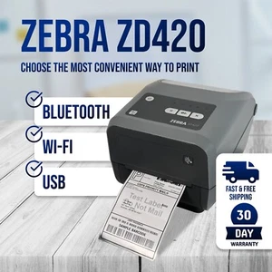 Zebra ZD420 Mobile Shipping Label 4x6 Printer 300 dpi USPS UPS FedEx DHL Stamps - Picture 1 of 20
