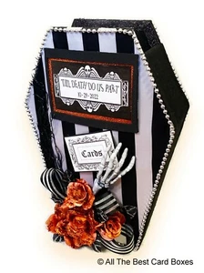 Beetlejuice,Halloween Wedding,card box,coffin,black,orange,til death do us part, - Picture 1 of 7
