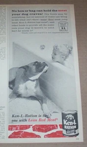 1961 print ad - Ken-L Ration dog food Cute little girl bath bathtub Advertising - Imagen 1 de 1