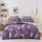 3D Floral Leaf Violet Wave Point Quilt Cover Set Duvet Cover Bedding Pillowcases