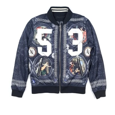 Giacca Bomber Stampa All Over Piccola Etichetta M Reversibile Brooklyn Streetwear Alcott - Immagine 1 di 4