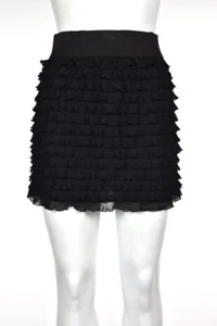 NUEVA Falda Free People Talla XS Negra con Volantes en Niveles Mini Sobre la Rodilla Causal - Imagen 1 de 6